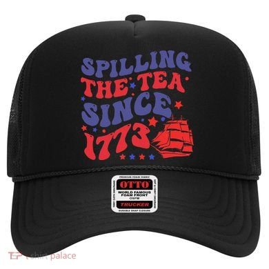 Spilling The Tea Since 1773 Retro Groovy History Teacher Fun Hat