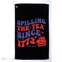 Spilling The Tea Since 1773 Retro Groovy History Teacher Fun Golf Towel thumb 0