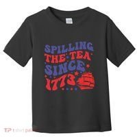Spilling The Tea Since 1773 Retro Groovy History Teacher Fun Toddler T-Shirt thumb 0