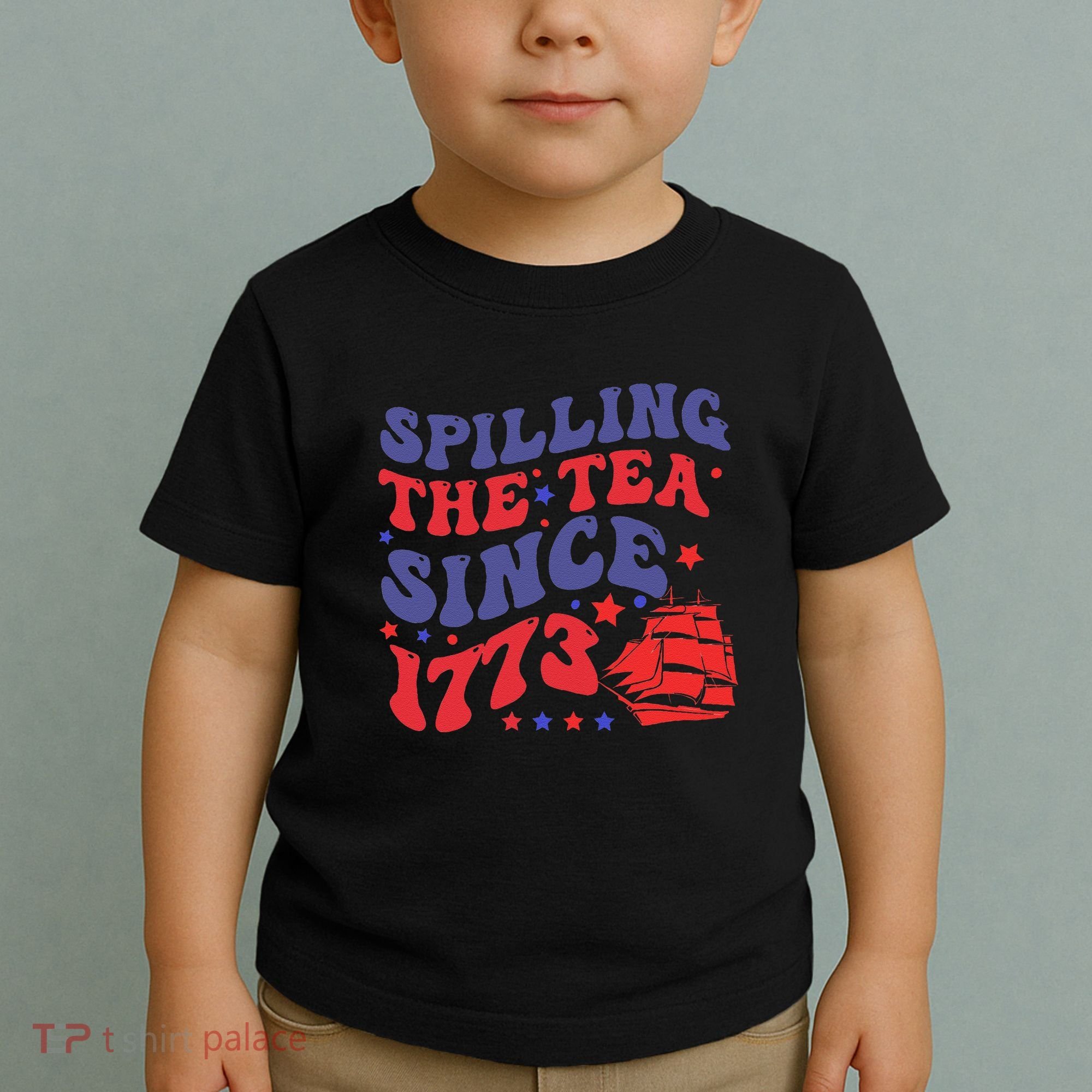 Spilling The Tea Since 1773 Retro Groovy History Teacher Fun Toddler T-Shirt
