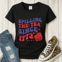 Spilling The Tea Since 1773 Retro Groovy History Teacher Fun Women's T-Shirt thumb 3