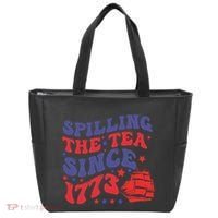 Spilling The Tea Since 1773 Retro Groovy History Teacher Fun Tote Bag thumb 0