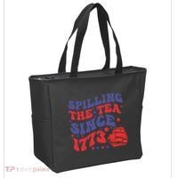 Spilling The Tea Since 1773 Retro Groovy History Teacher Fun Tote Bag thumb 2