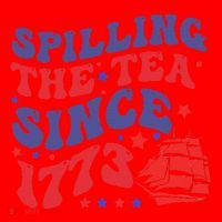 Spilling The Tea Since 1773 Retro Groovy History Teacher Fun Santa Hat thumb 1