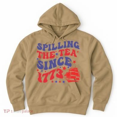 Spilling The Tea Since 1773 Retro Groovy History Teacher Fun Hoodie
