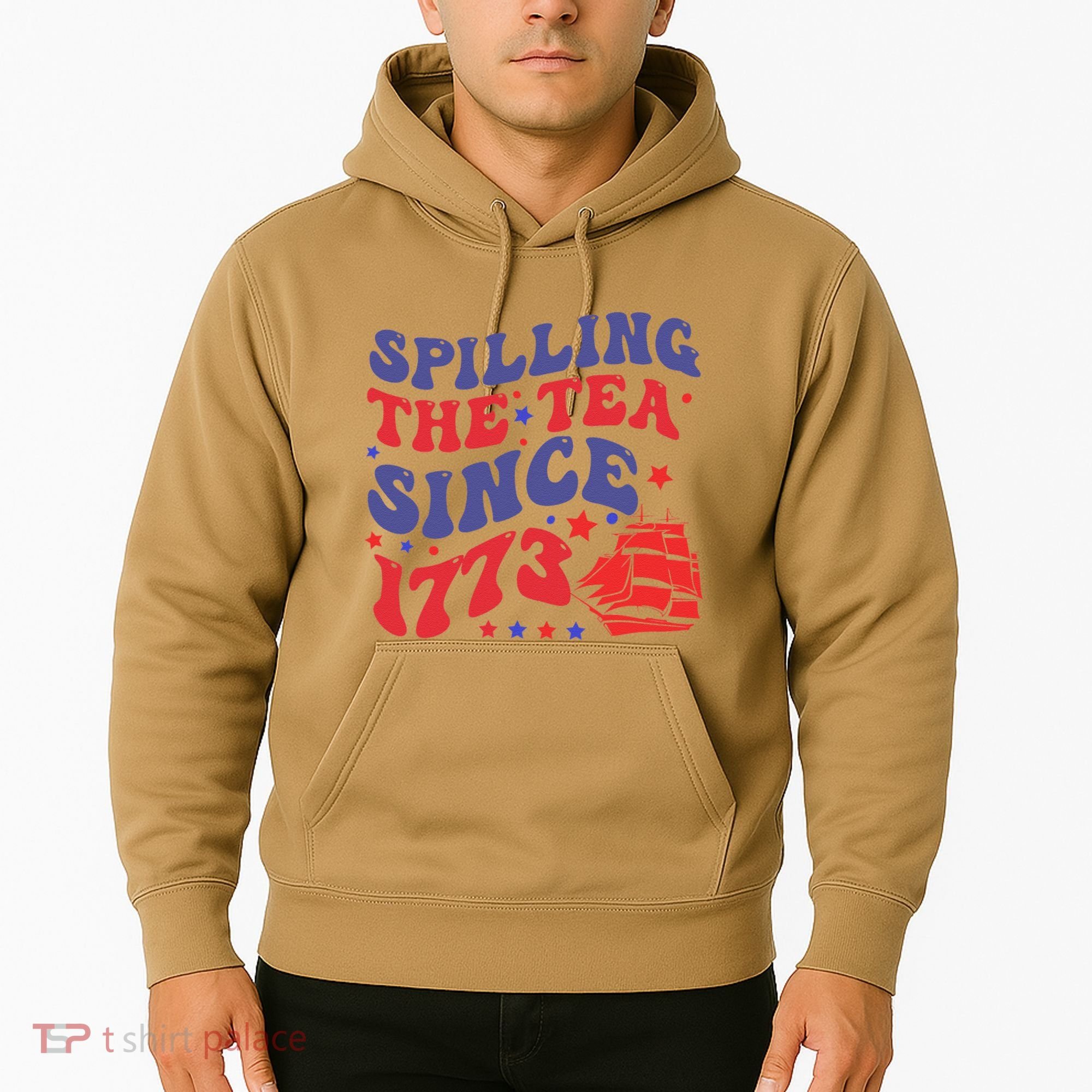 Spilling The Tea Since 1773 Retro Groovy History Teacher Fun Hoodie