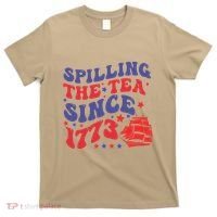 Spilling The Tea Since 1773 Retro Groovy History Teacher Fun T-Shirt thumb 0