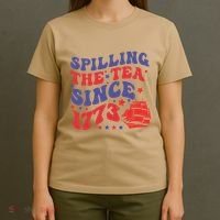 Spilling The Tea Since 1773 Retro Groovy History Teacher Fun T-Shirt thumb 4