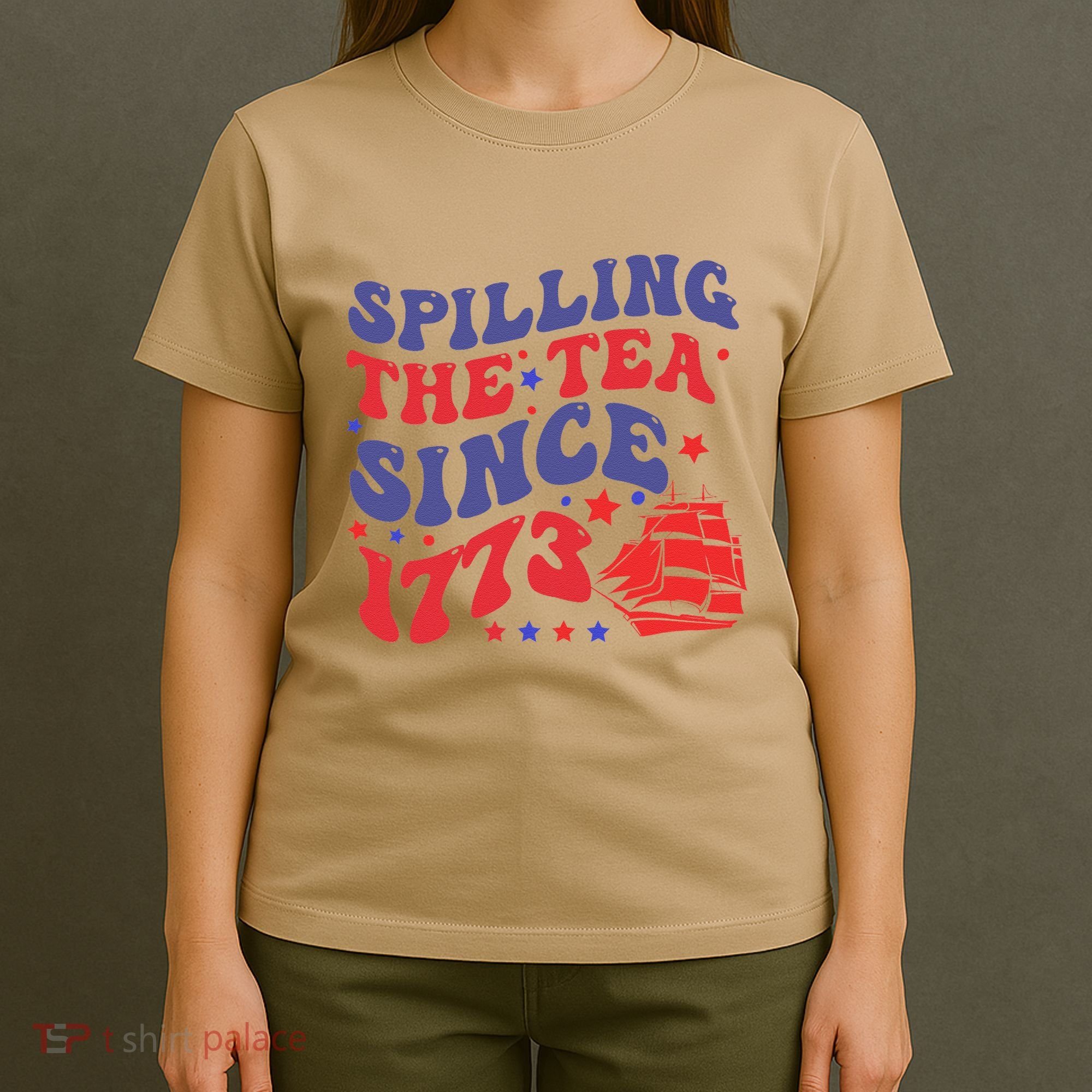Spilling The Tea Since 1773 Retro Groovy History Teacher Fun T-Shirt