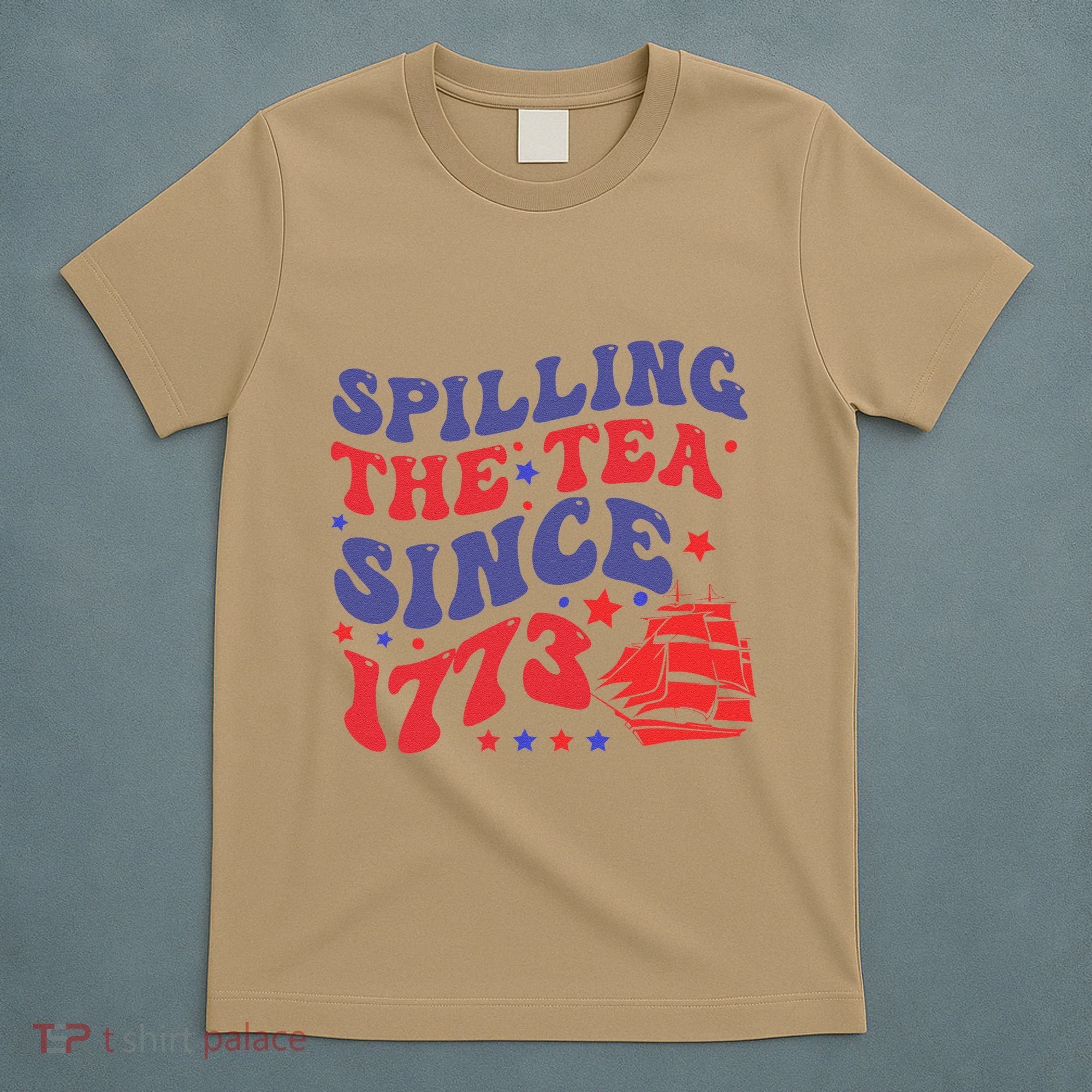 Spilling The Tea Since 1773 Retro Groovy History Teacher Fun T-Shirt