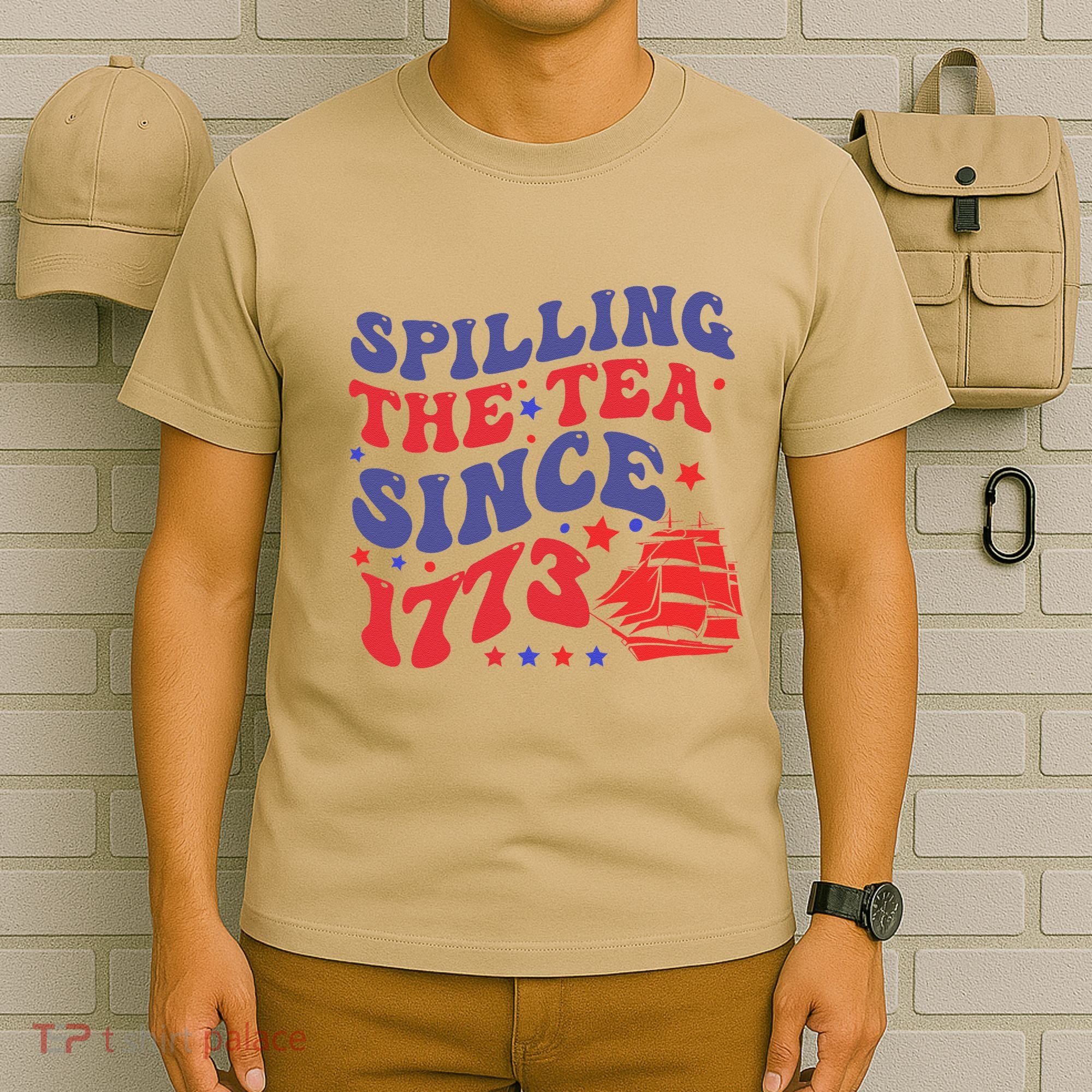 Spilling The Tea Since 1773 Retro Groovy History Teacher Fun T-Shirt