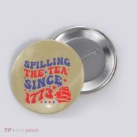 Spilling The Tea Since 1773 Retro Groovy History Teacher Fun Button thumb 0