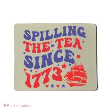 Spilling The Tea Since 1773 Retro Groovy History Teacher Fun Mousepad