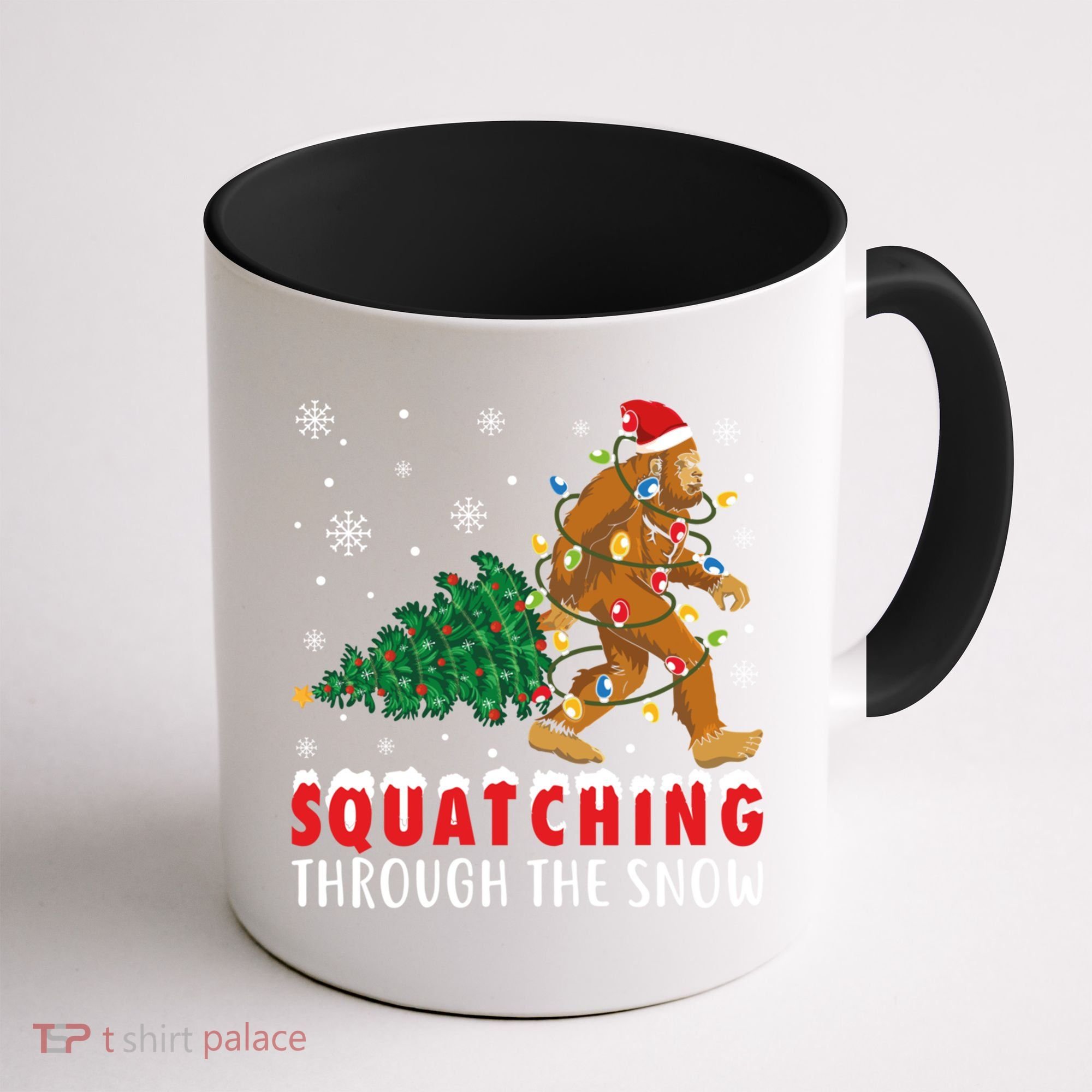 Squatching Through The Snow Christmas Bigfoot Sasquatch Cute Gift Coffee Mug