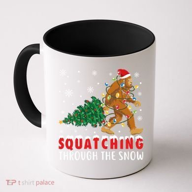 Squatching Through The Snow Christmas Bigfoot Sasquatch Cute Gift Coffee Mug