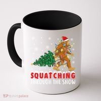 Squatching Through The Snow Christmas Bigfoot Sasquatch Cute Gift Coffee Mug thumb 0