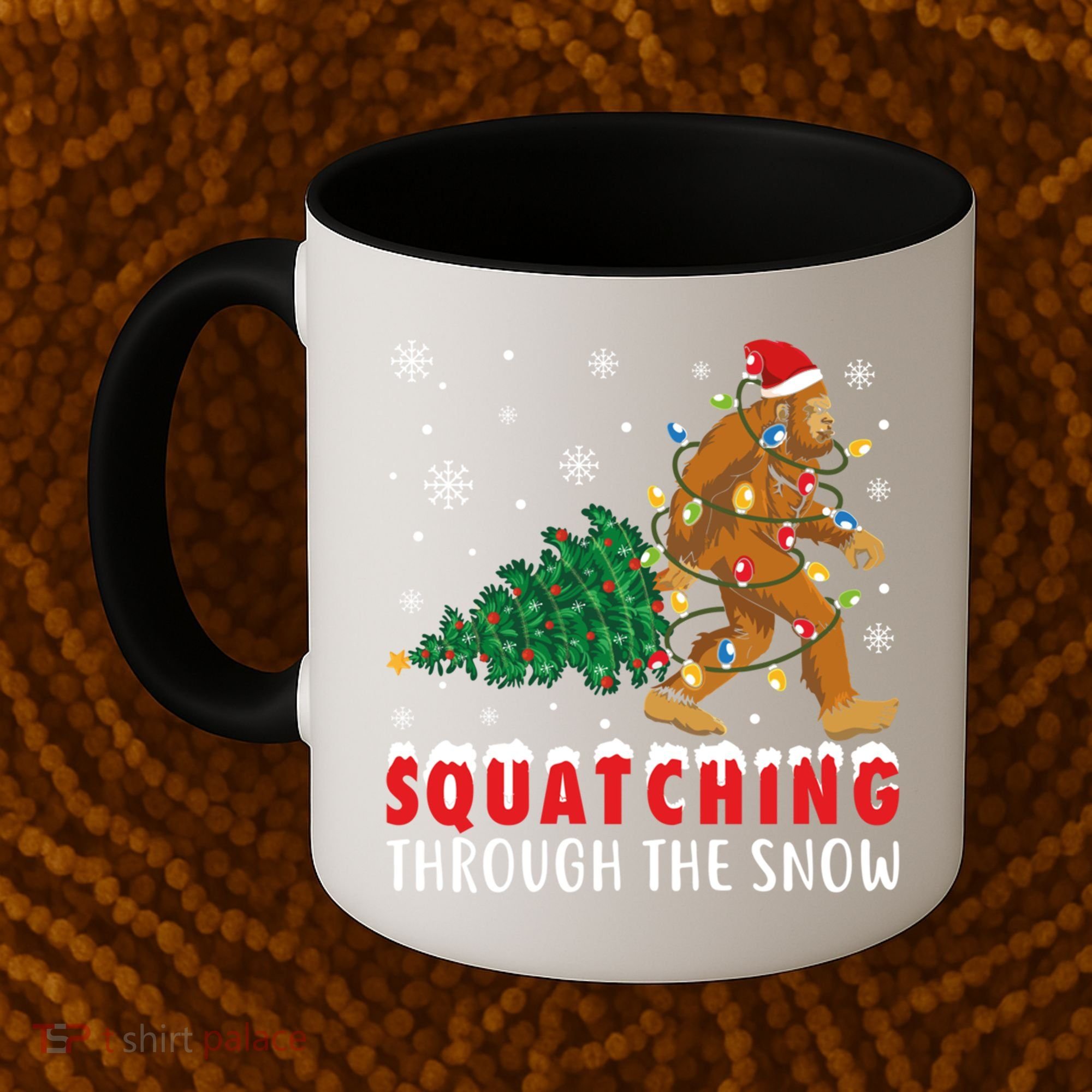 Squatching Through The Snow Christmas Bigfoot Sasquatch Cute Gift Coffee Mug