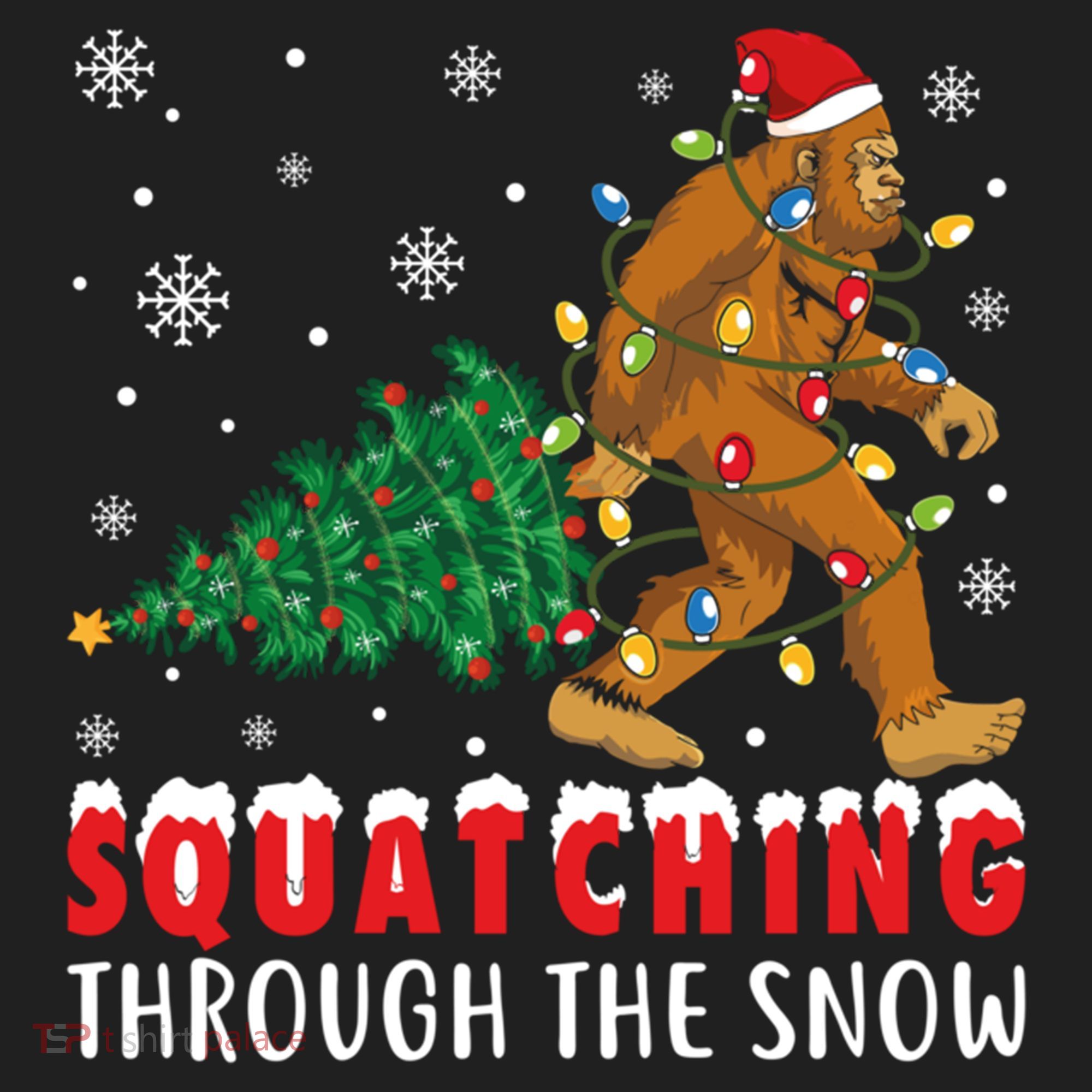 Squatching Through The Snow Christmas Bigfoot Sasquatch Cute Gift Beanie