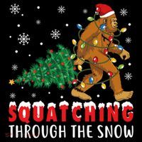 Squatching Through The Snow Christmas Bigfoot Sasquatch Cute Gift Women's Hoodie thumb 2