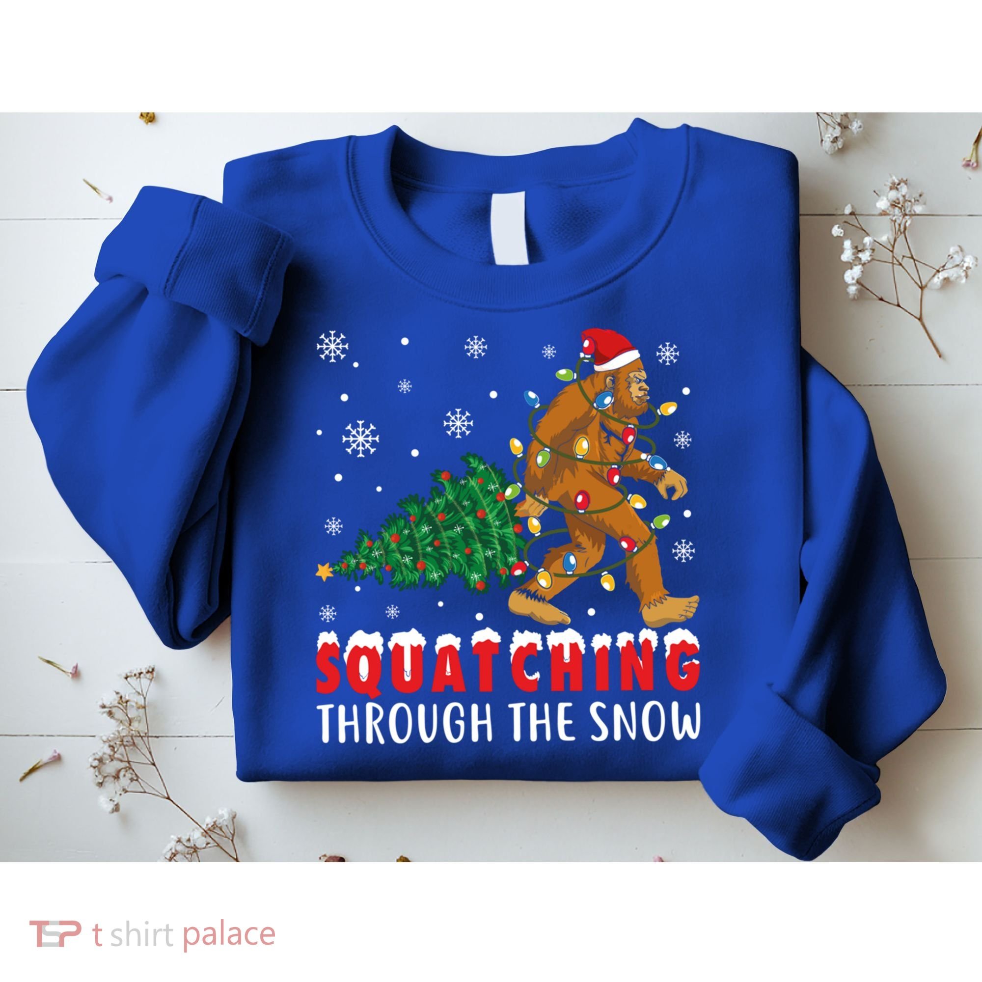 Squatching Through The Snow Christmas Bigfoot Sasquatch Cute Gift Sweatshirt