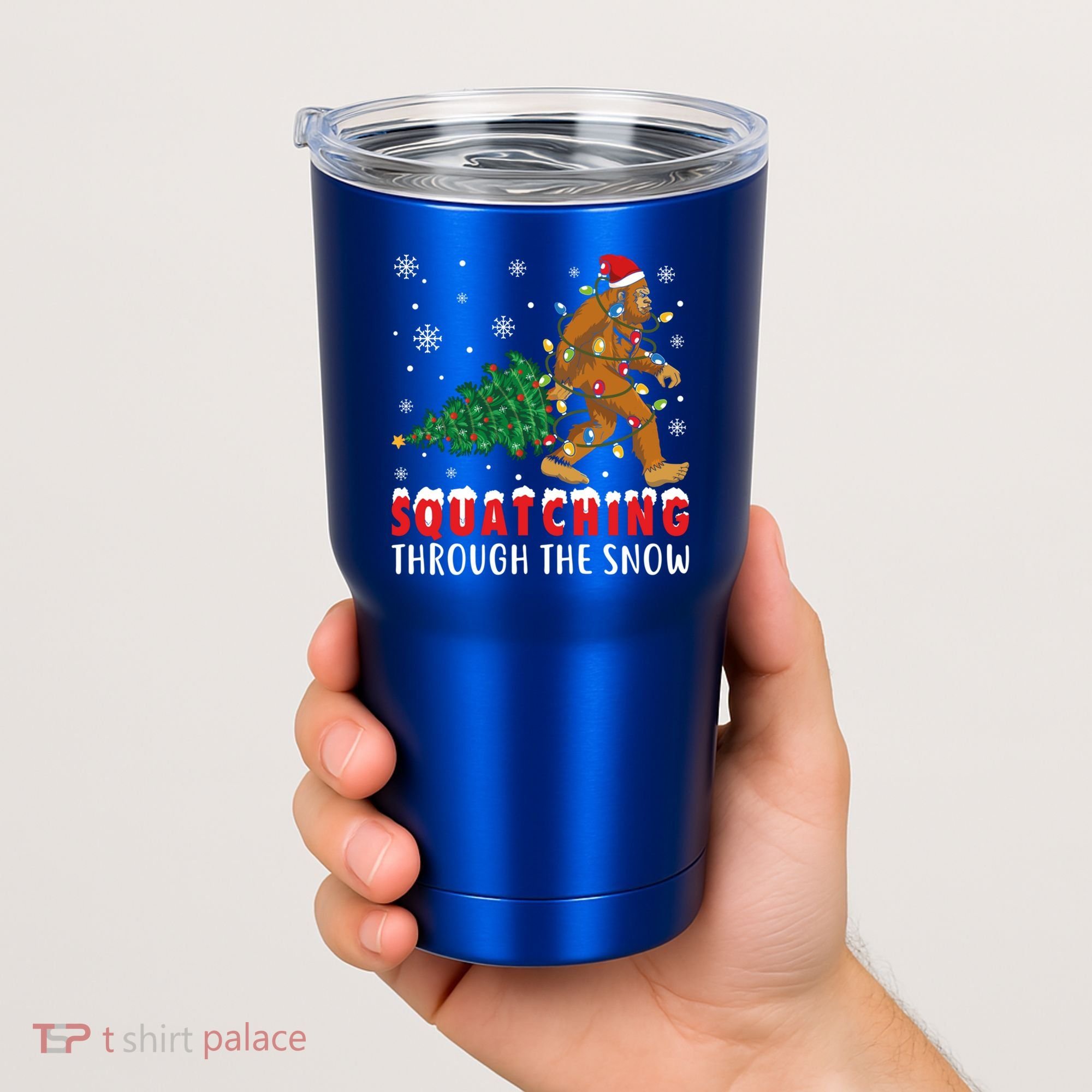 Squatching Through The Snow Christmas Bigfoot Sasquatch Cute Gift Tumbler