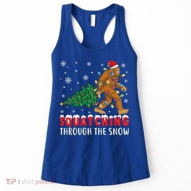Squatching Through The Snow Christmas Bigfoot Sasquatch Cute Gift Women's Tank Top