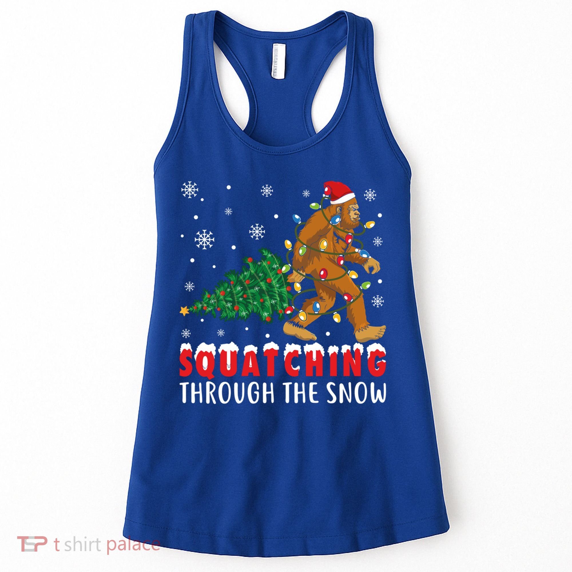 Squatching Through The Snow Christmas Bigfoot Sasquatch Cute Gift Women's Tank Top