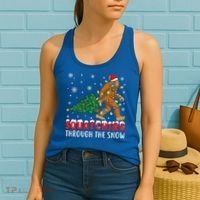 Squatching Through The Snow Christmas Bigfoot Sasquatch Cute Gift Women's Tank Top thumb 2