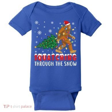 Squatching Through The Snow Christmas Bigfoot Sasquatch Cute Gift Baby Bodysuit
