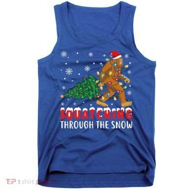 Squatching Through The Snow Christmas Bigfoot Sasquatch Cute Gift Tank Top