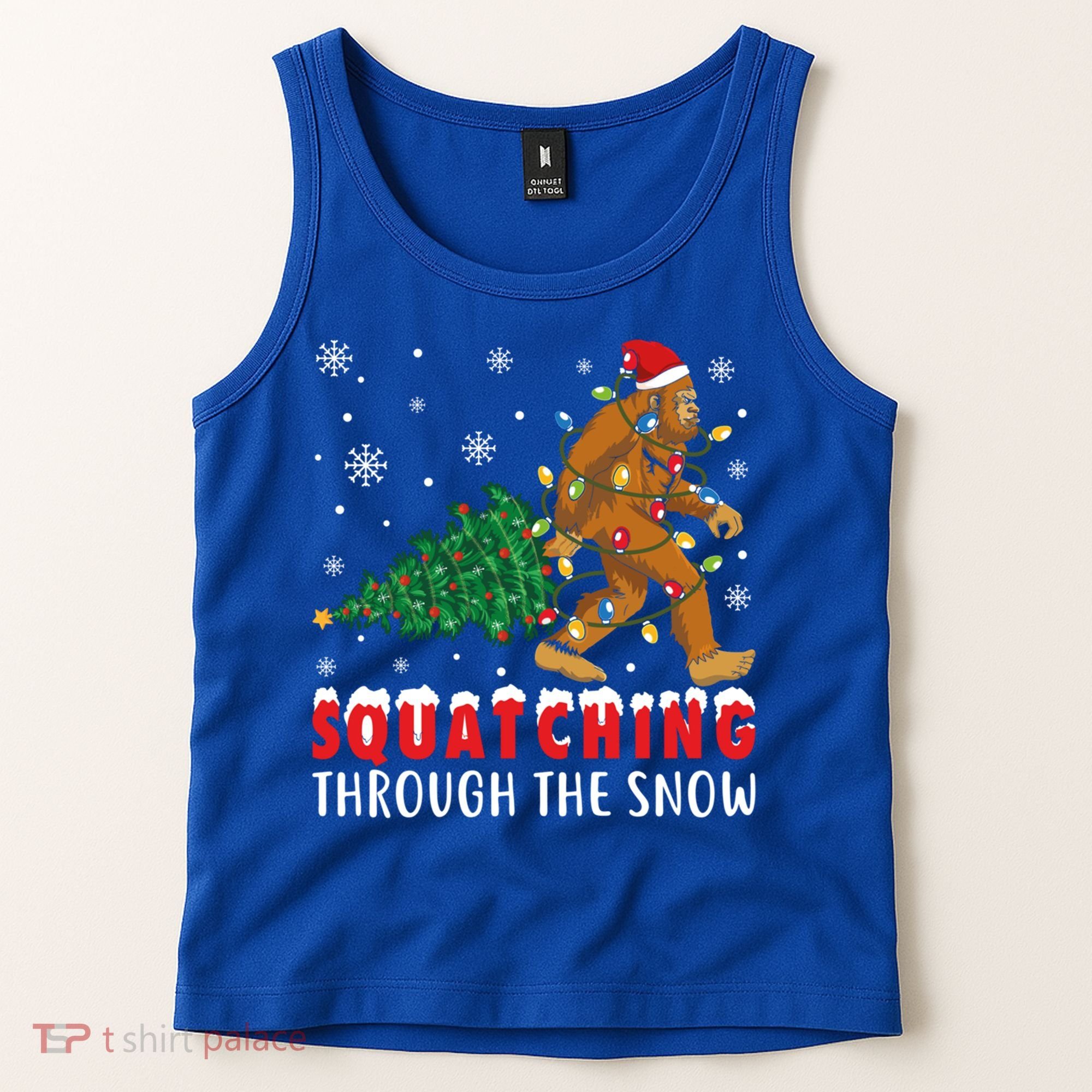 Squatching Through The Snow Christmas Bigfoot Sasquatch Cute Gift Tank Top