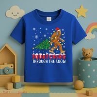 Squatching Through The Snow Christmas Bigfoot Sasquatch Cute Gift Toddler T-Shirt thumb 3