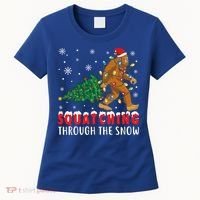 Squatching Through The Snow Christmas Bigfoot Sasquatch Cute Gift Women's T-Shirt thumb 0