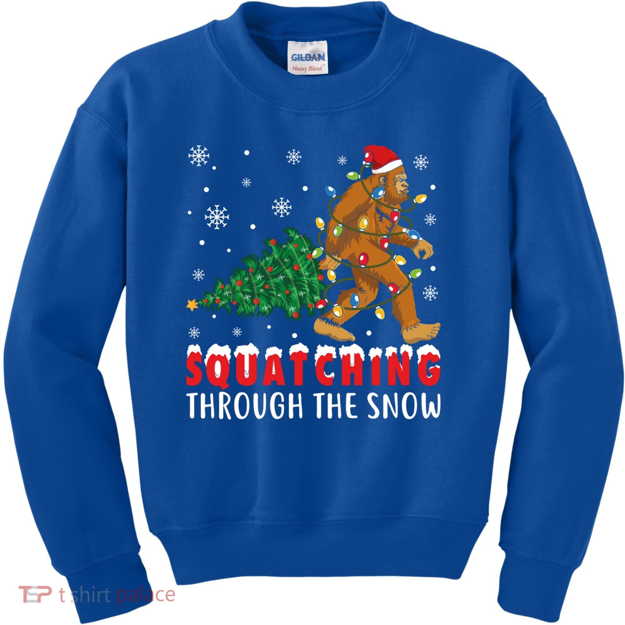 Squatching Through The Snow Christmas Bigfoot Sasquatch Cute Gift Kids Sweatshirt