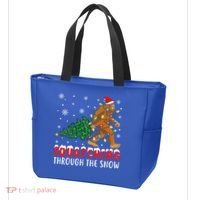Squatching Through The Snow Christmas Bigfoot Sasquatch Cute Gift Tote Bag thumb 3