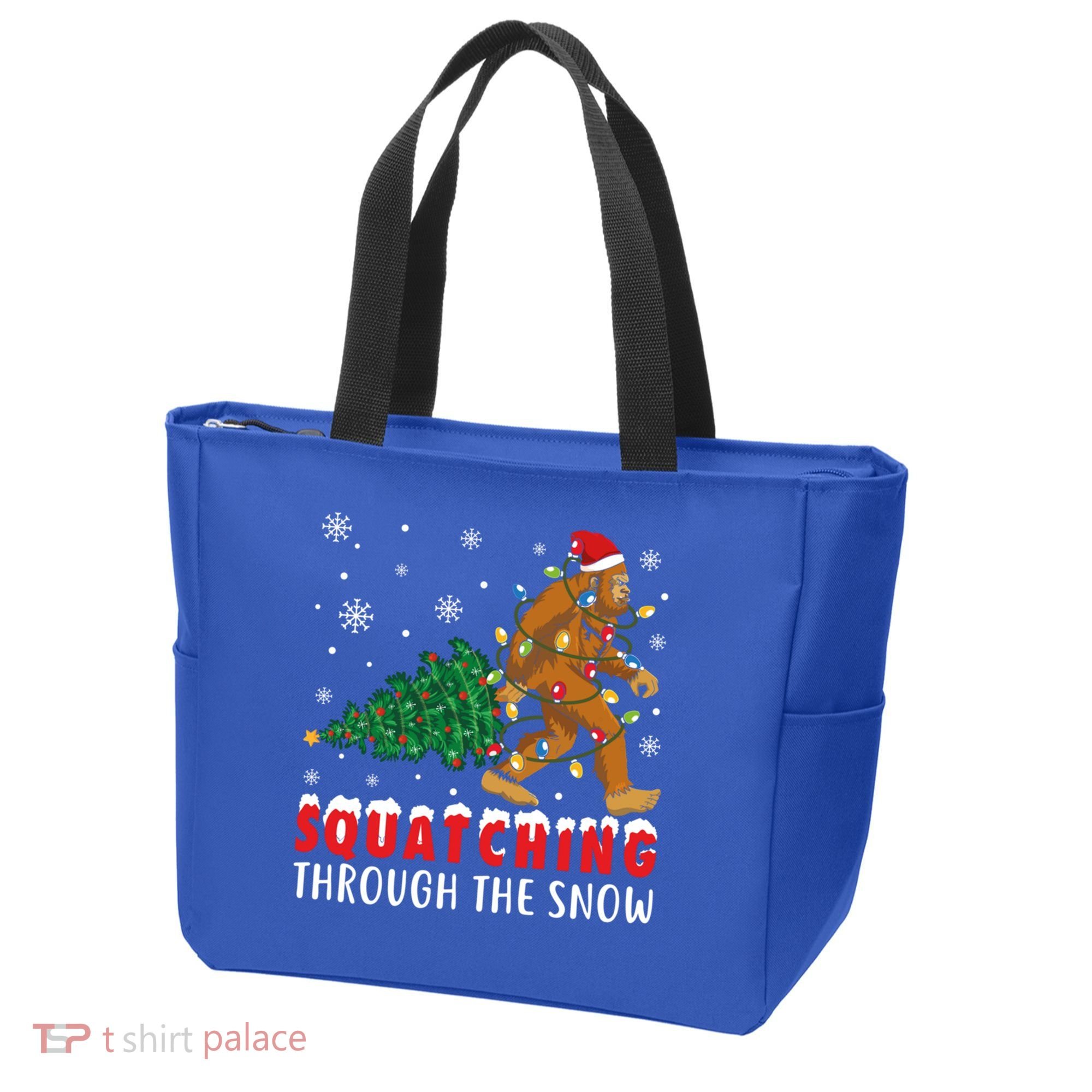Squatching Through The Snow Christmas Bigfoot Sasquatch Cute Gift Tote Bag