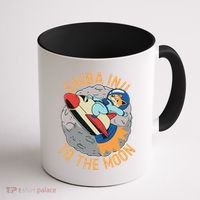 Shiba To The Moon Fox Rocket Ship Coffee Mug thumb 1