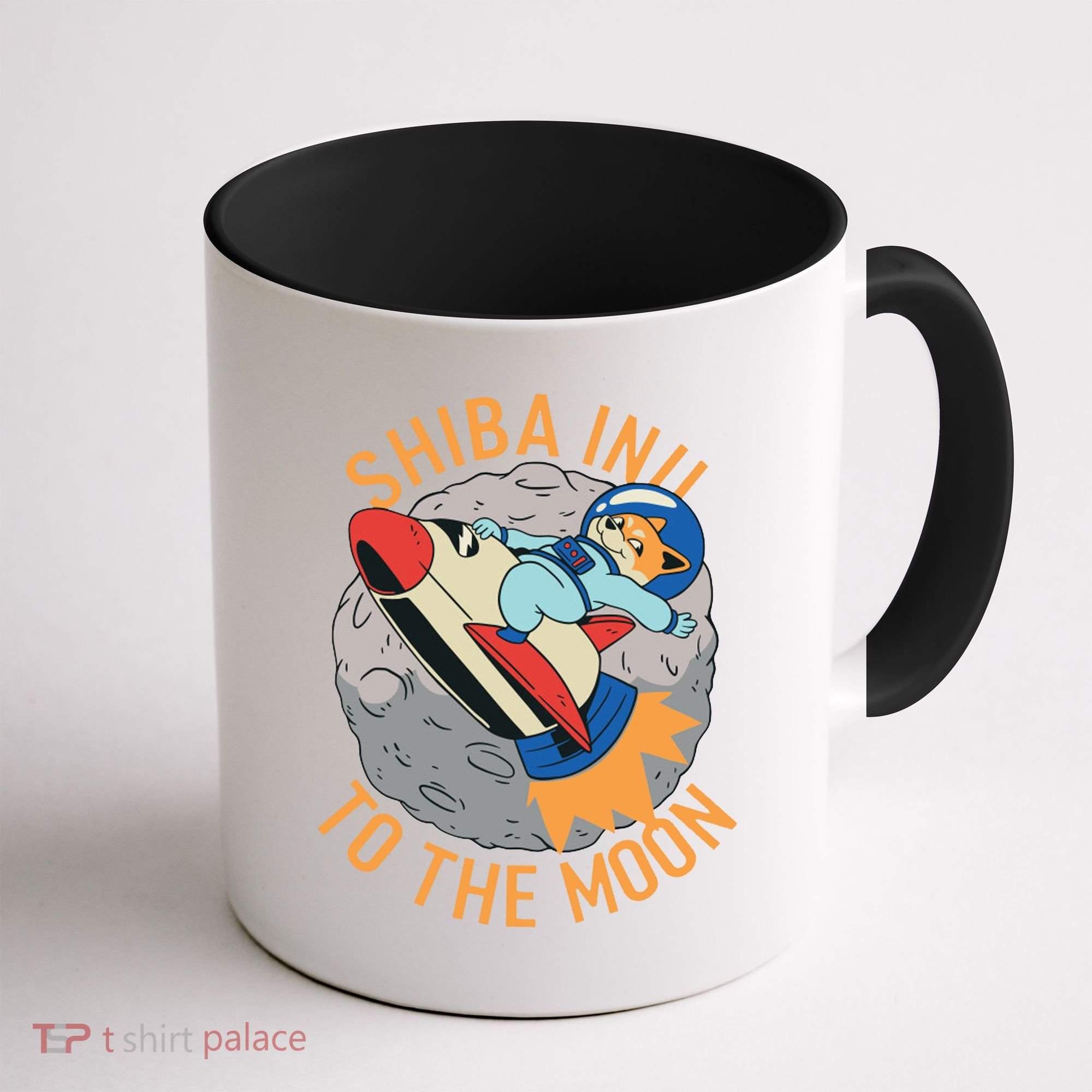 Shiba To The Moon Fox Rocket Ship Coffee Mug