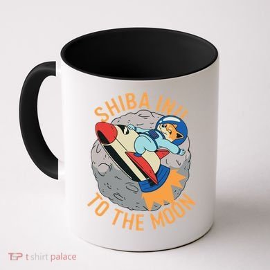 Shiba To The Moon Fox Rocket Ship Coffee Mug
