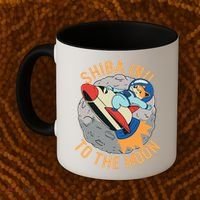 Shiba To The Moon Fox Rocket Ship Coffee Mug thumb 2