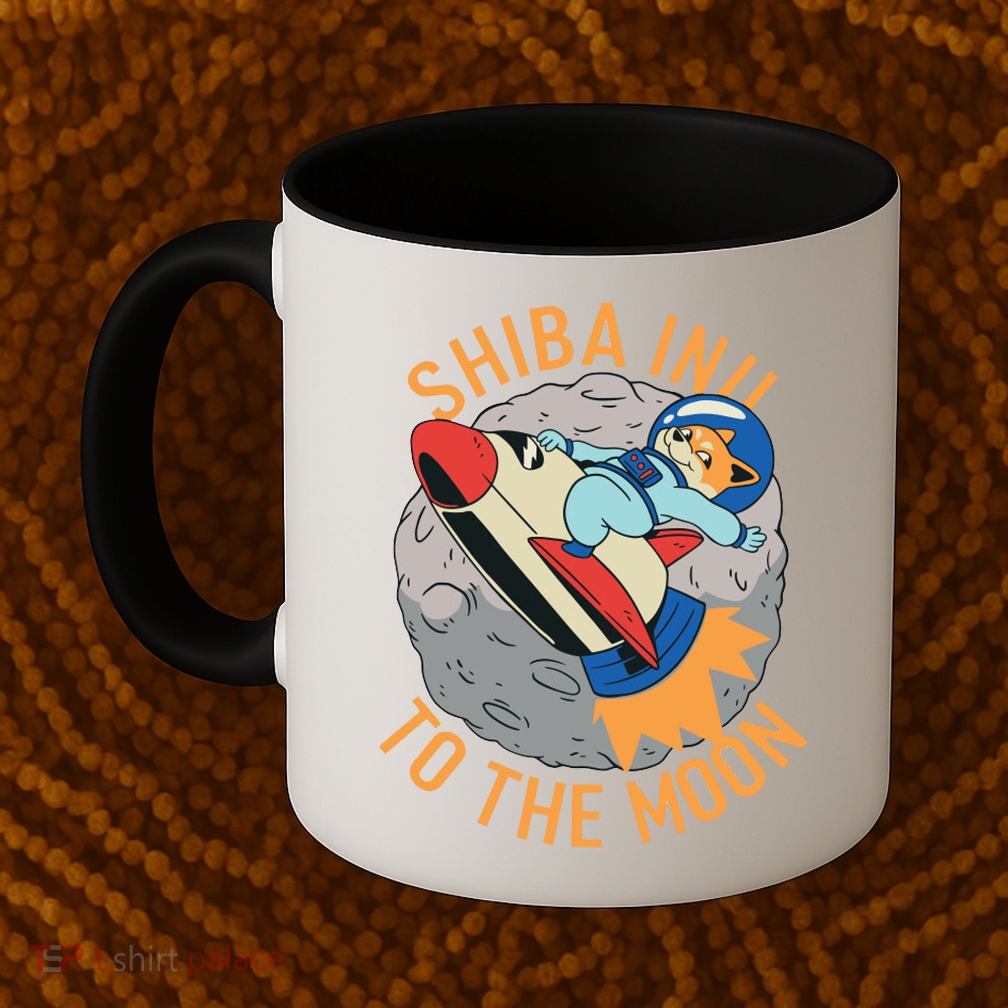 Shiba To The Moon Fox Rocket Ship Coffee Mug