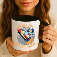 Shiba To The Moon Fox Rocket Ship Coffee Mug thumb 3