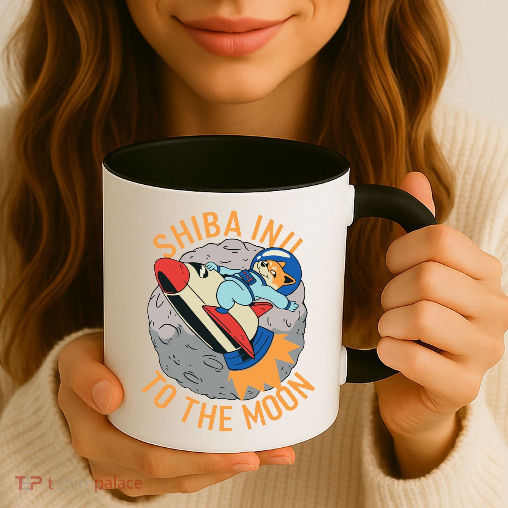 Shiba To The Moon Fox Rocket Ship Coffee Mug
