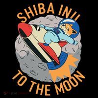Shiba To The Moon Fox Rocket Ship Ornament thumb 1