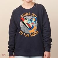 Shiba To The Moon Fox Rocket Ship Women's Sweatshirt thumb 0