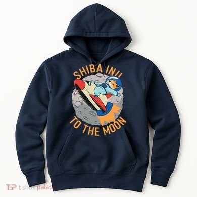 Shiba To The Moon Fox Rocket Ship Hoodie