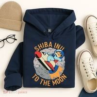 Shiba To The Moon Fox Rocket Ship Hoodie thumb 4
