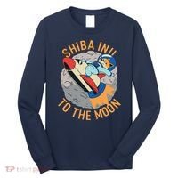 Shiba To The Moon Fox Rocket Ship Long Sleeve Shirt thumb 0