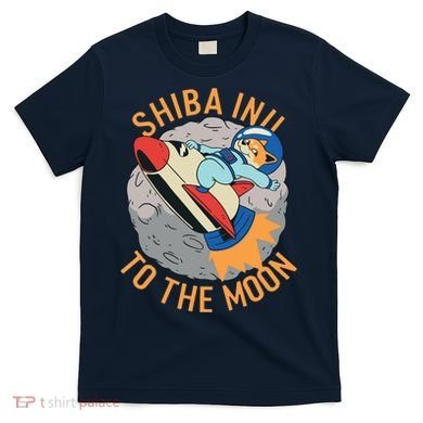 Shiba To The Moon Fox Rocket Ship T-Shirt