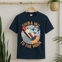Shiba To The Moon Fox Rocket Ship T-Shirt thumb 2